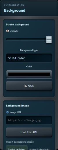 Application settings · background