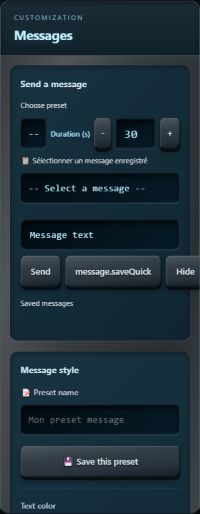 Application settings · messages