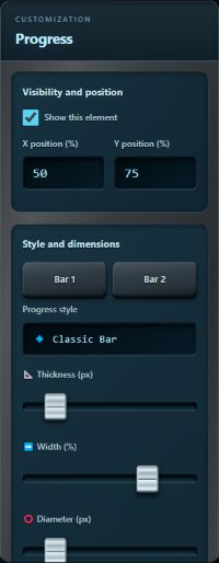 Application settings · progress