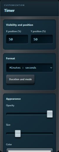 Application settings · timer