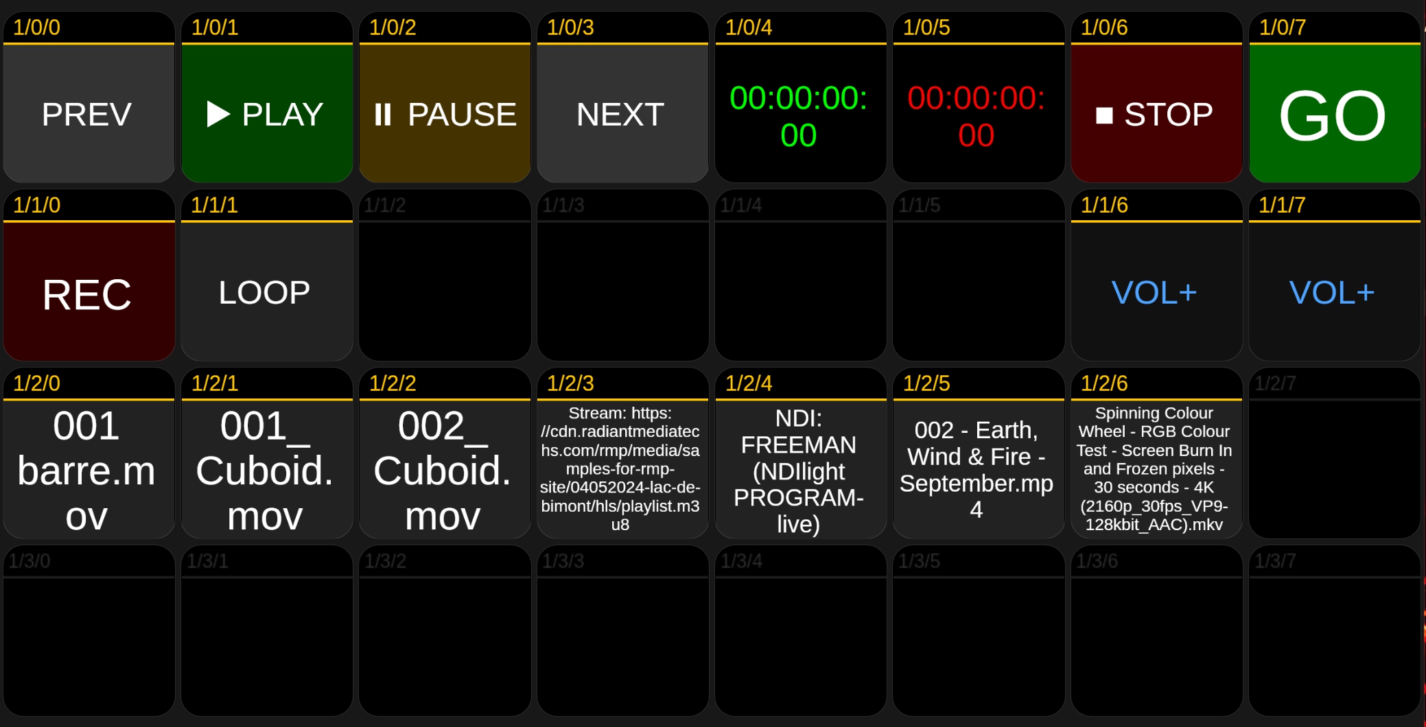 Émulateur Stream Deck avec les boutons NDIlight en action