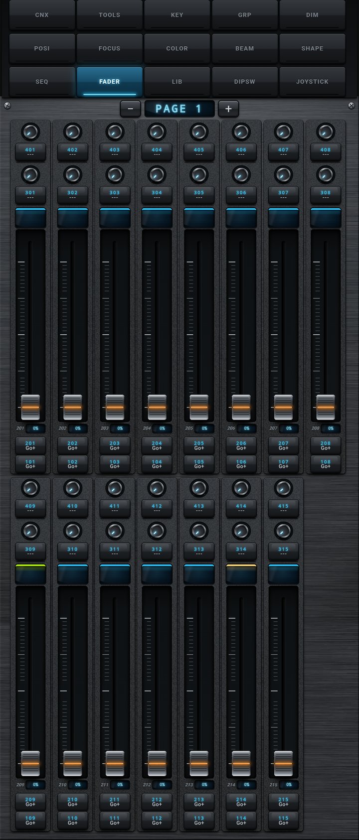 FADER tab on a phone