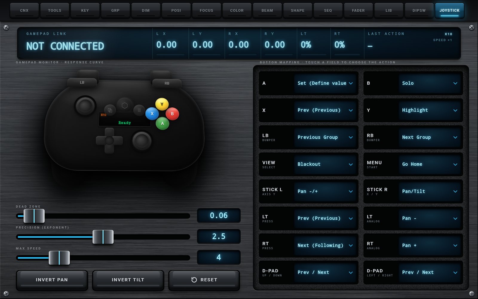 JOYSTICK tab on a tablet